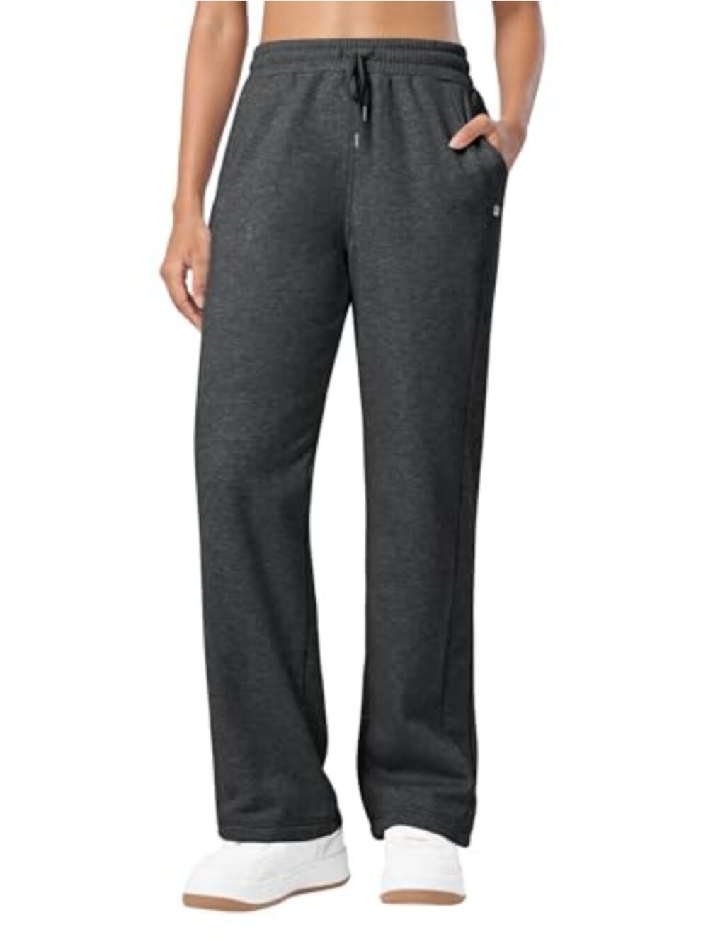 Fleece Lined Sweatpants Straight Leg Pockets Thermal Athletic Pants